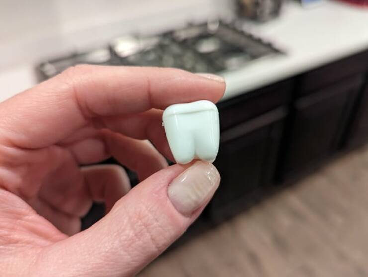 "My 1st grader lost a tooth during class and the school sent it home in this tiny, tooth-shaped container."