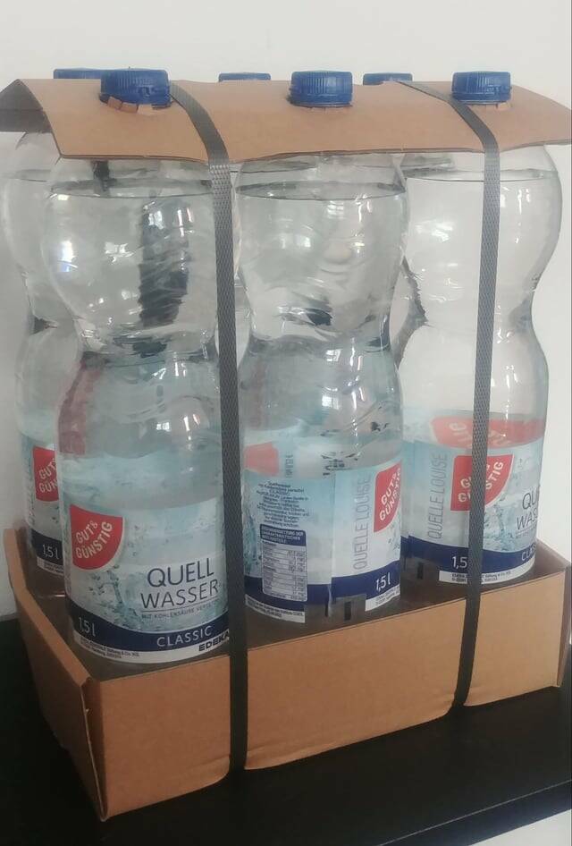 "My water brand switched from shrink-wrap to paper wrapping"