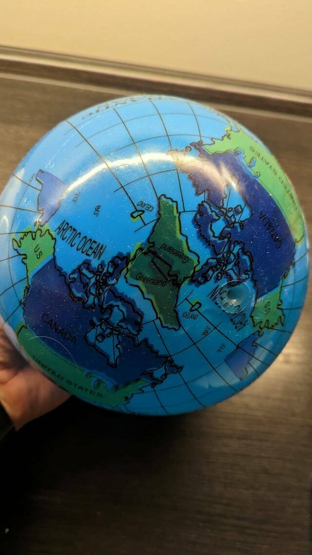 "My daughter got a globe ball with only america on it"