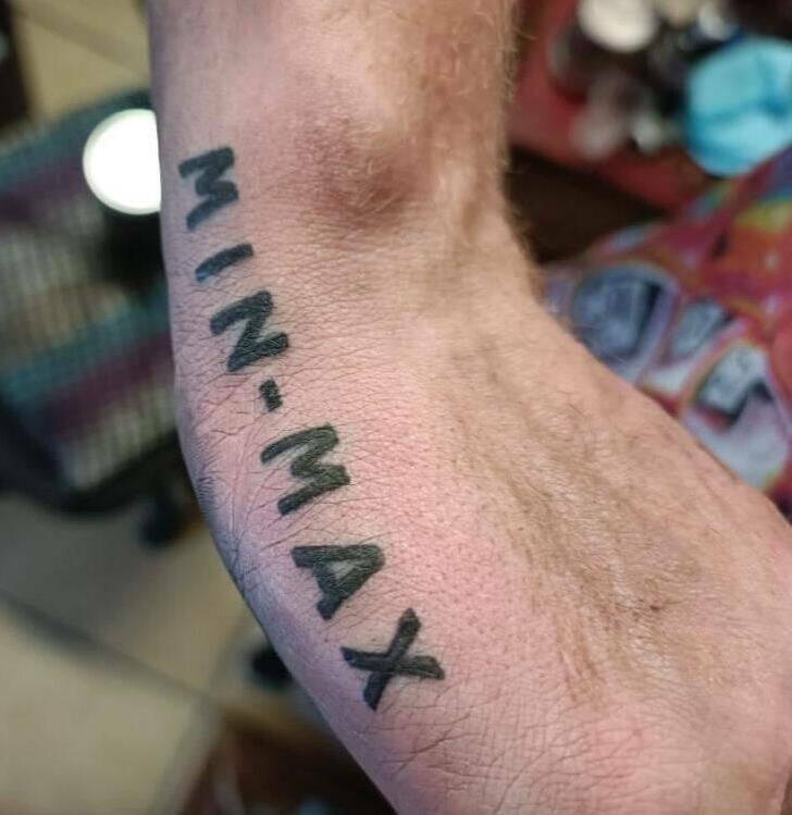 “My friend showing me his new tattoo... but where is it?”