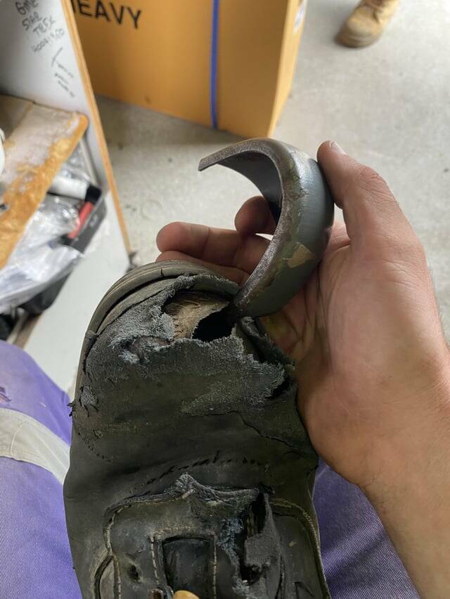 "The steel cap fell out of my boot and I’m too broke for a new pair"