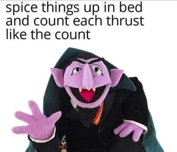 spicy memes - plush - spice things up in bed and count each thrust the count