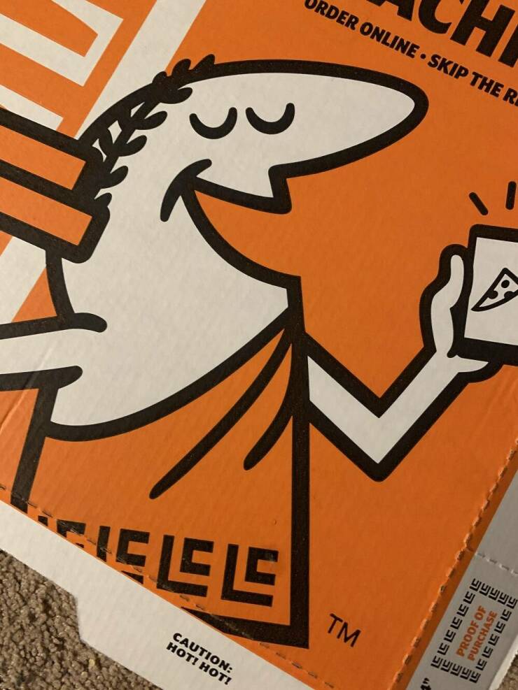 “Just noticed the Little Caesar’s guy’s toga has an ‘L’ and a ‘C’”