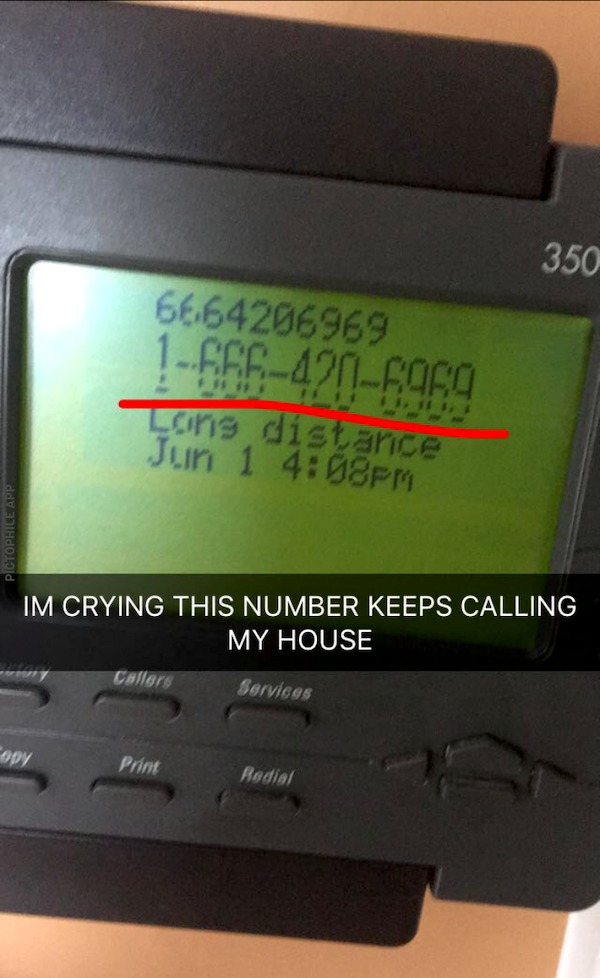 electronics - 6664206969 16664206969 Copy Long distance Jun 1 Pm Im Crying This Number Keeps Calling My House Callers Print Services 350 Redial