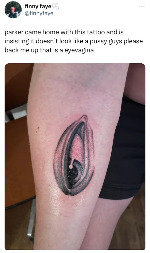 temporary tattoo - finny faye parker came home with this tattoo and is insisting it doesn't look a pussy guys please back me up that is a eyevagina