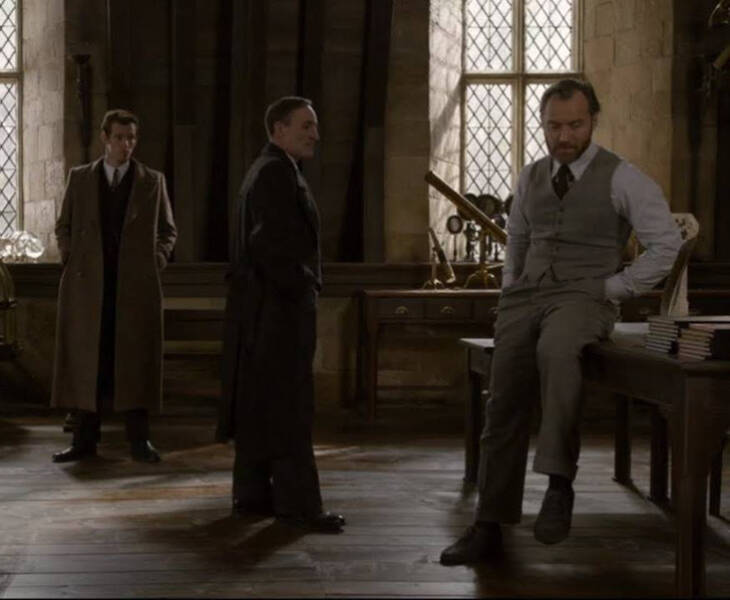 Fantastic Beasts: The Crimes of Grindelwald.

The story is set in the 1920s and focuses on a dark wizard named Gellert Grindelwald, who escapes from prison and begins to gather followers. In one part of the movie, the Minister of Magic appears at Hogwarts when it has been said that no wizard or witch, except Dumbledore, could “appear” at the school. Moreover, anti-appearance spells have been around forever.