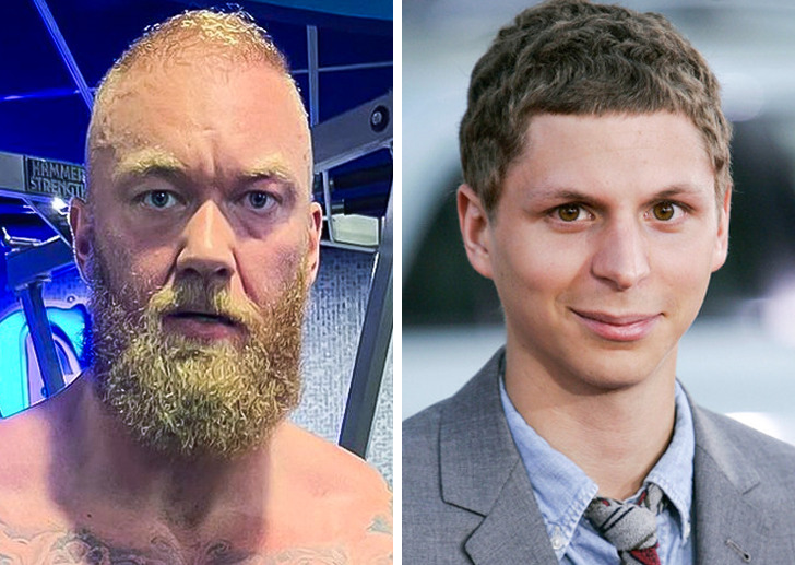 Hafþór Júlíus Björnsson and Michael Cera — 34 years old