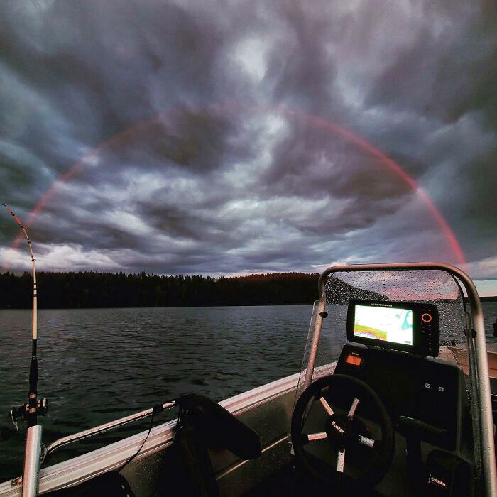 This Red Only Rainbow I Saw At Midnight In Finland