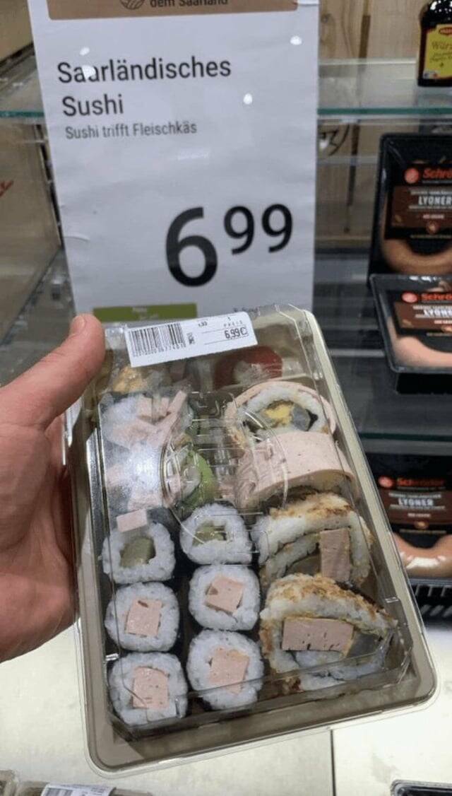 "German sausage sushi"