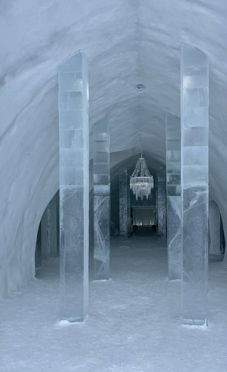 "Chapel entirely made out of ice, melted and rebuilt yearly"
