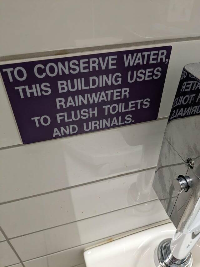"The Seattle airport uses rainwater to flush toilets"
