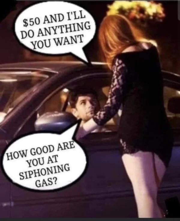 super spicy memes - photo caption - $50 And I'Ll Do Anything You Want How Good Are You At Siphoning Gas?