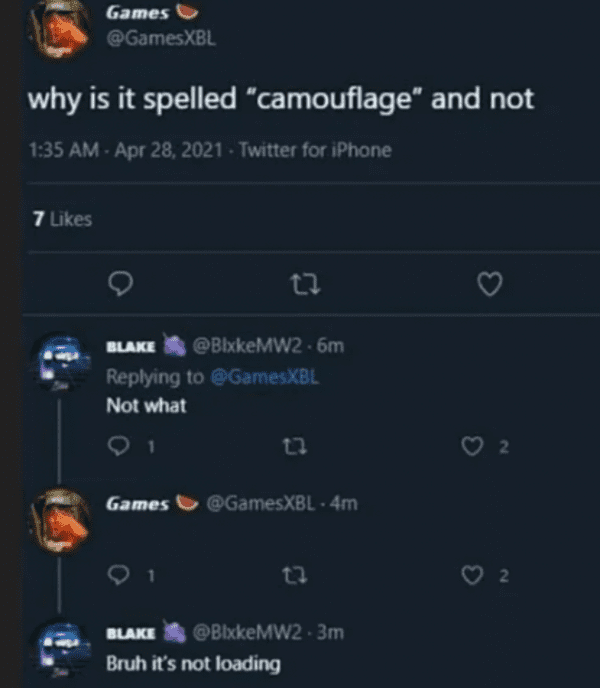 spelled camouflage and not - Games why is it spelled