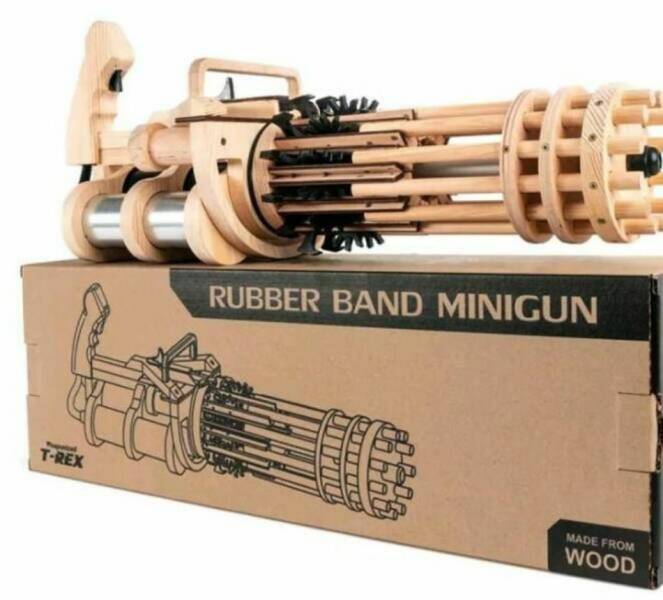 rubber band minigun - TRex Ee Rubber Band Minigun Made From Wood