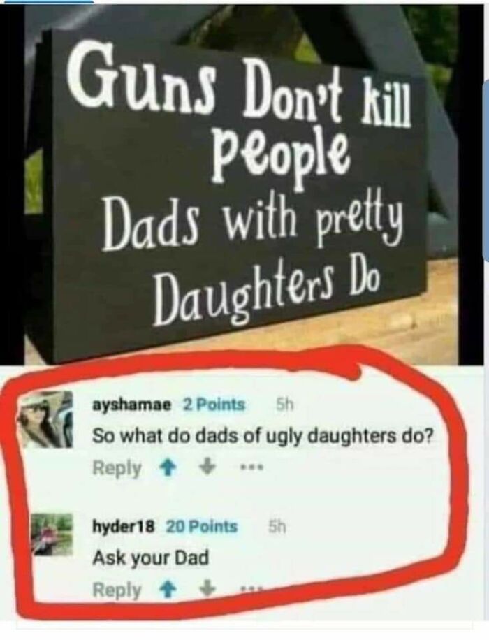 Highlighted Jokes - sign - Guns Don't kill people Dads with pretty Daughters Do