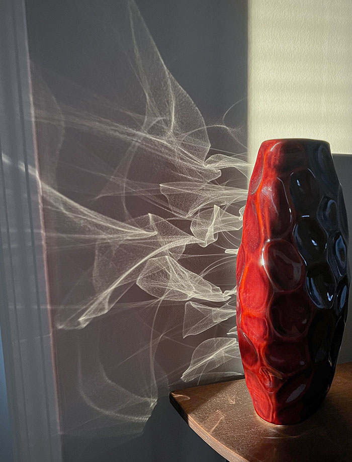 The Way The Sunlight Reflects Off My Vase Makes It Look Like Smoke