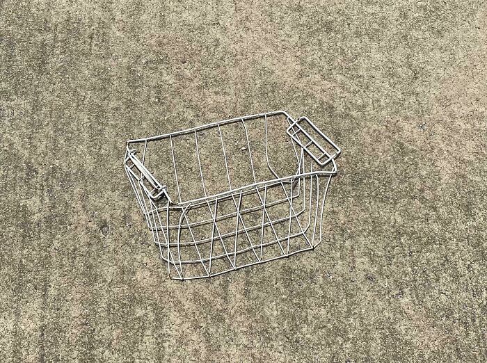 This Basket, Flattened By A Semi-Truck, Now Looks Like A 3D Picture Of A Basket