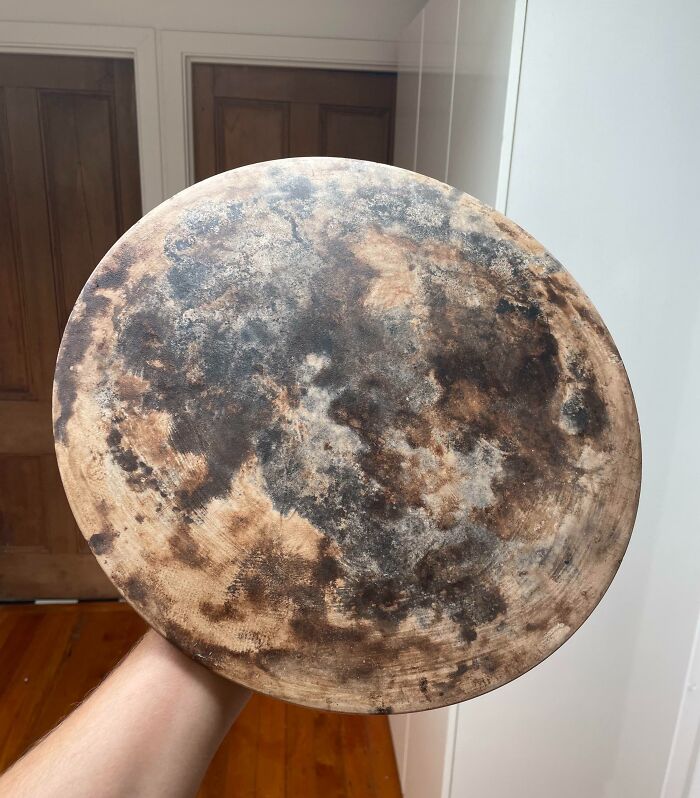 After Five Years Of Use, My Pizza Stone Looks Like The Moon