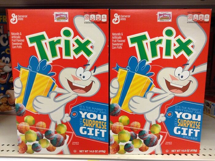 When I was 6 I won honorable mention at a Trix cereal talent contest. My prize was a years supply of Trix. They started me off with a huge box containing something like 24 boxes. When my mom p****d me off, I would lock the door to my room and sustain myself on Trix.