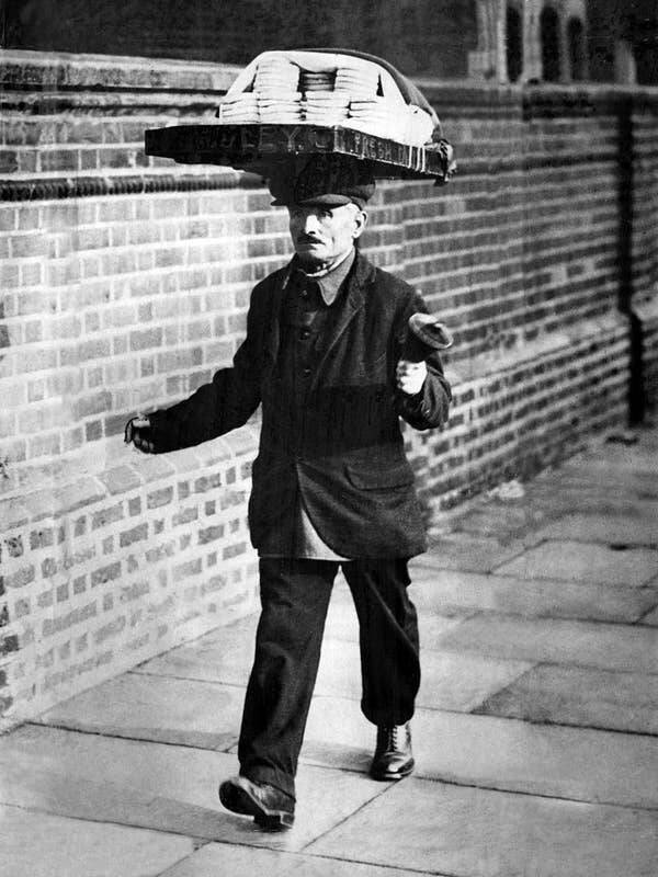 This is what a real-deal, true-to-life muffin man looked like in 1930s London:So now when someone asks you if you know the muffin man, well, you have your answer.