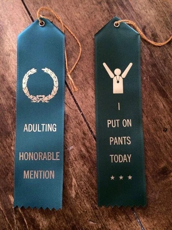adult award ribbons - O Adulting Honorable Mention Y 1 Put On Pants Today