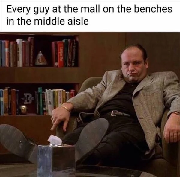 sopranos mood - Every guy at the mall on the benches in the middle aisle The Dad Payeer