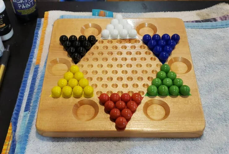 Chinese Checkers, This game wasn’t made in China & it isn’t even a form of actual checkers. It was invented in Germany and named so for marketing purposes.