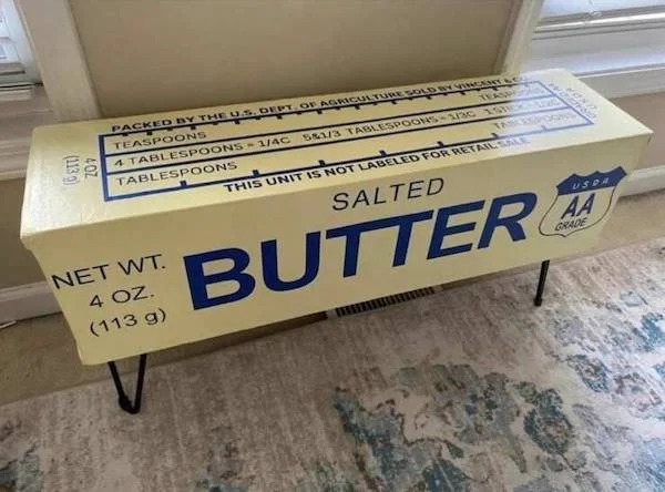 wtf pics - signage - Bett 40Z Packed By The U.S. Dept. Of Agriculture Sold By Vincent Teaspoons Teaspo 4 Tablespoons14C 5813 Tablespoons13C 1SHC And This Unit Is Not Labeled For Retail Sale Salted Butter Tablespoons Nord Kond Net Wt. 4 Oz. 113 g Usda Aa