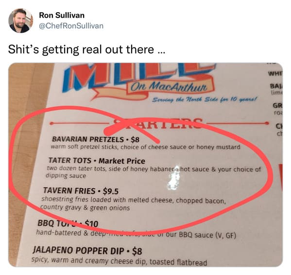 plaza charles miller - Ron Sullivan Shit's getting real out there... Mi On MacArthur Serving the North Side for 10 years! . Arters Bavarian Pretzels $8 warm soft pretzel sticks, choice of cheese sauce or honey mustard Tater Tots Market Price two dozen tat