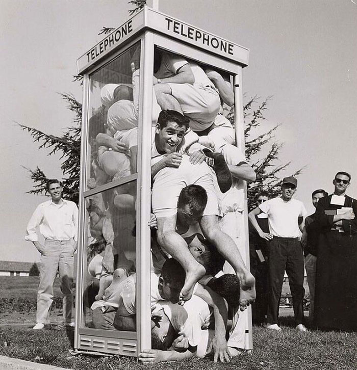 Seeing How Many People You Could Pack Into A Phone Booth Was What Teens Did Before The Internet, 1959