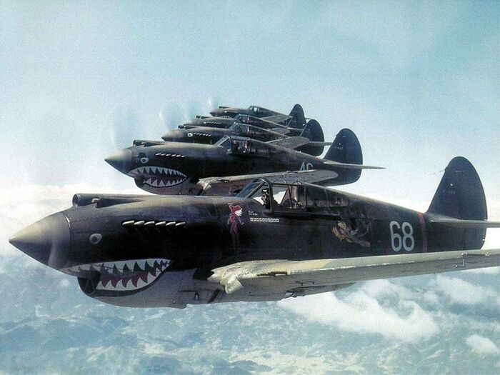 Pictured Above Are Kittyhawk Fighters Of The American Volunteer Group Flying Near The Salween River Gorge On The Chinese-Burmese Border During May 28, 1942