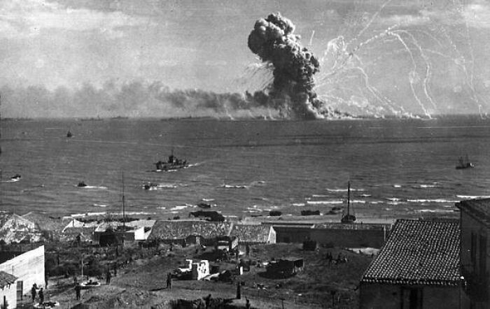 During The Invasion Of Sicily By Allied Forces, An American Cargo Ship