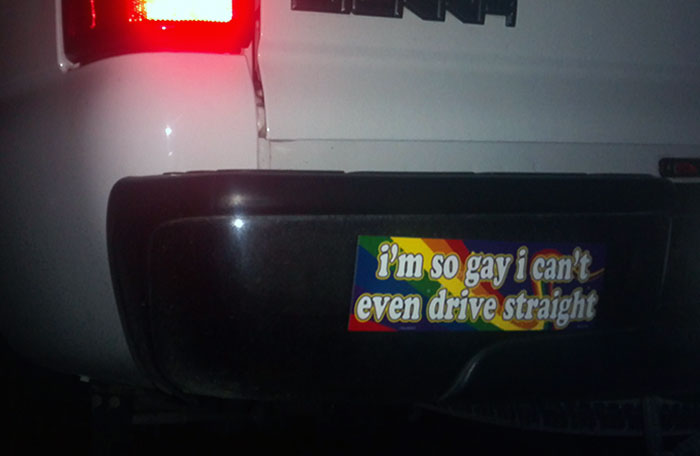 I Put This On My Homophobic Dad's Work Truck After He Yelled At Me, And Mainly My Girlfriend, For Being Gay. April Fools, Pop