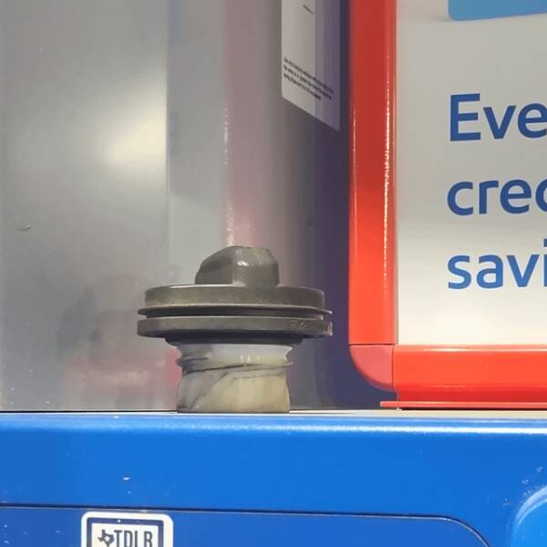 "Someone left their gas cap at the pump."