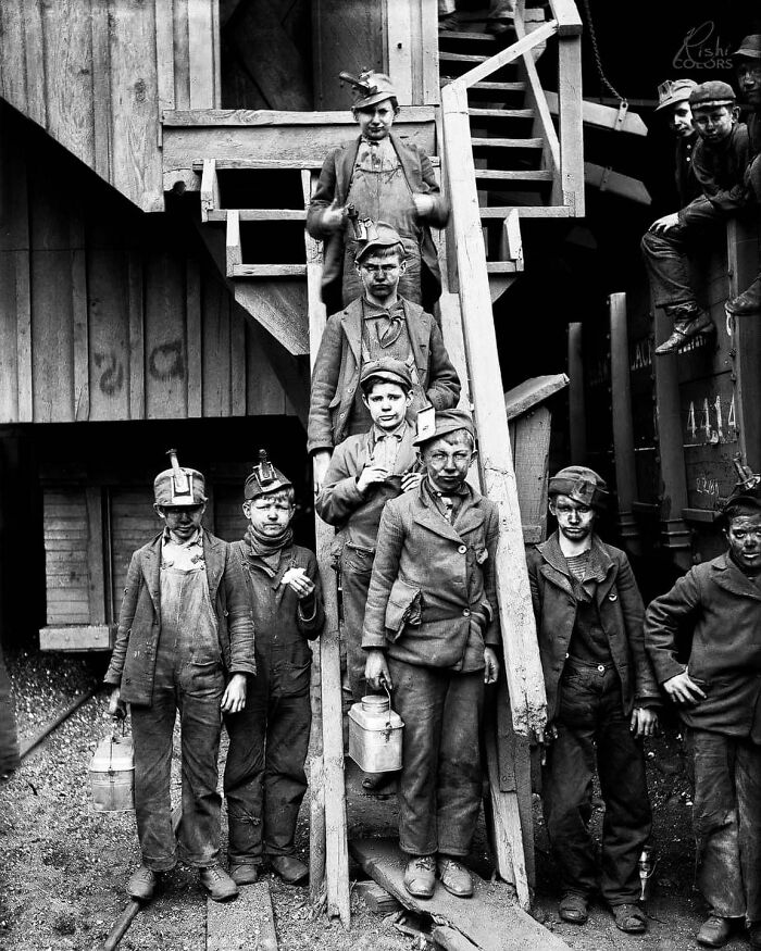 A Group Of Breaker Boys At The Woodward Coal Mines In Pennsylvania, 1900
