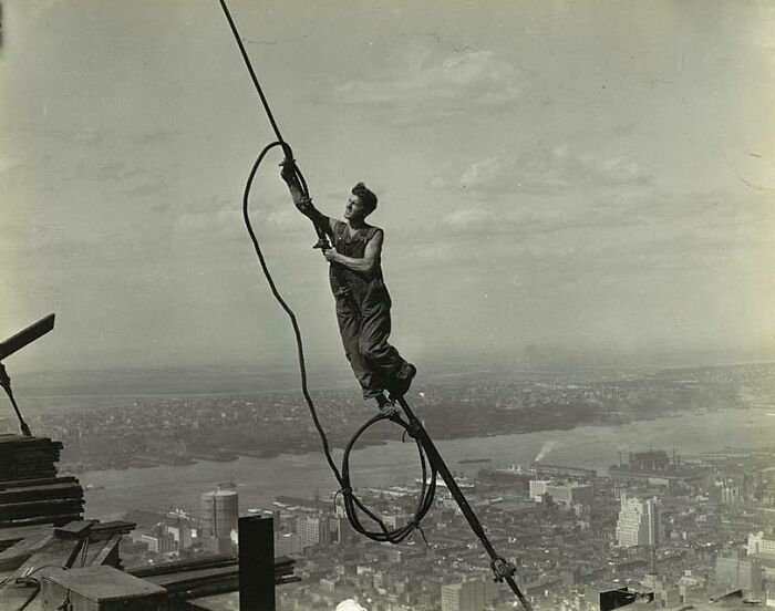 A Cable Worker During The Construction Of The Empire State Building