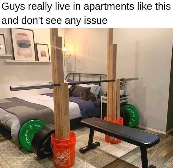 sunday funday memes -  guys live in apartments like this gym - Guys really live in and don't see any issue Fitness Rea Deput Tue Home apartments this