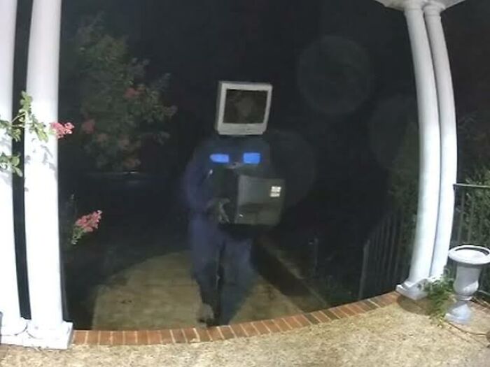 In 2019, a man wearing a TV on his head dropped off TV’s on random porches in Henrico County, Virginia. Nothing is known of the TV Man