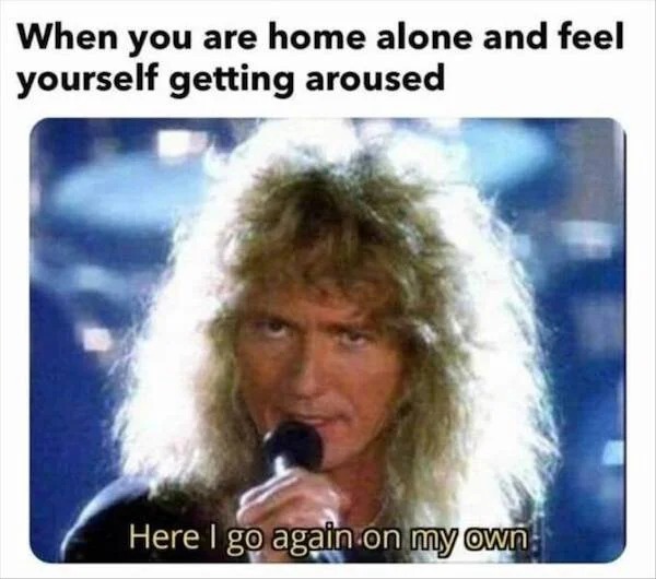 spicy memes - Funny meme - When you are home alone and feel yourself getting aroused Here I go again on my own