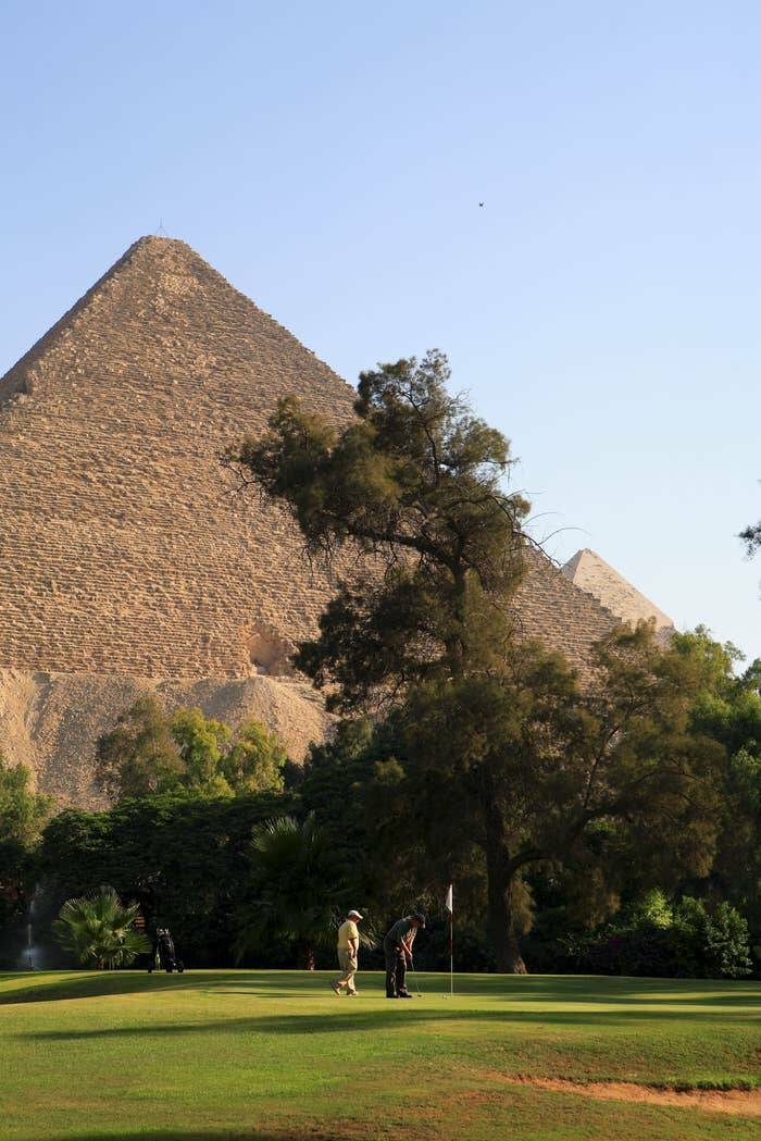 There's a golf course right next to the Great Pyramid of Giza: