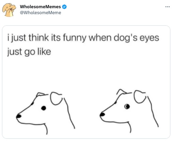 funyn tweets - just think it's funny when dogs eyes go - WholesomeMemes i just think its funny when dog's eyes just go www