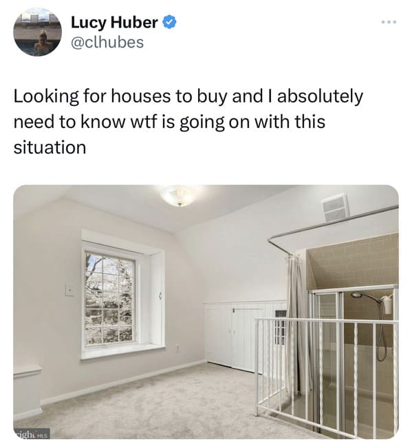 funyn tweets - daylighting - Lucy Huber Looking for houses to buy and I absolutely need to know wtf is going on with this situation sights 11