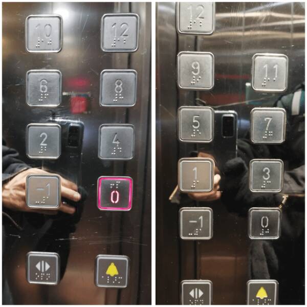 "This apartment building has 2 elevators. 1 for even and 1 for odd floors"