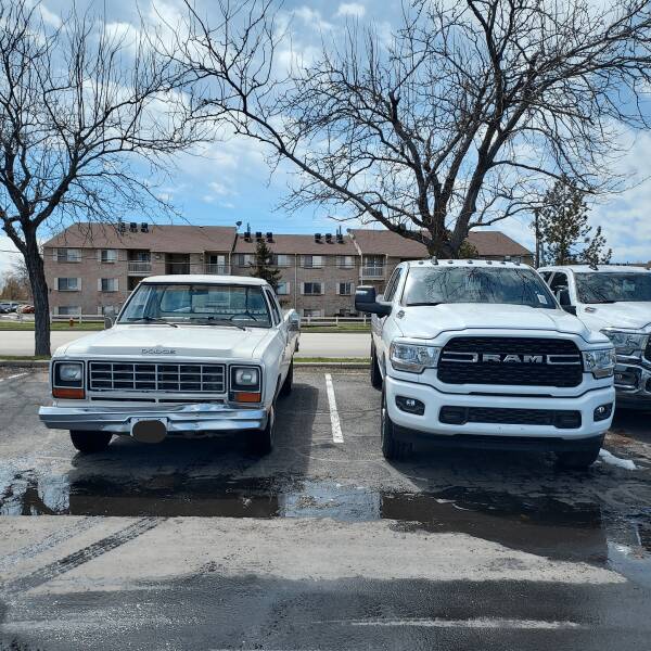 “What a 38 year difference looks like between the Dodge 3500.”