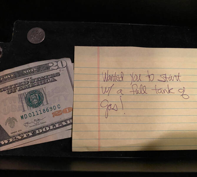 wholesome pics and memes - 20 dollar bill - Erve Note The Gemes 2033 20 For United States Usa Md 01118690 C Gal Dollar Wanted you to start w a full tank of gas!