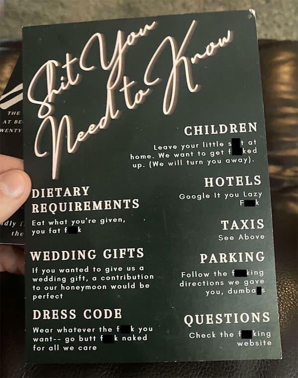 “My Cousin Sent This Along With Her Wedding Invitations… I Will Not Be In Attendance”