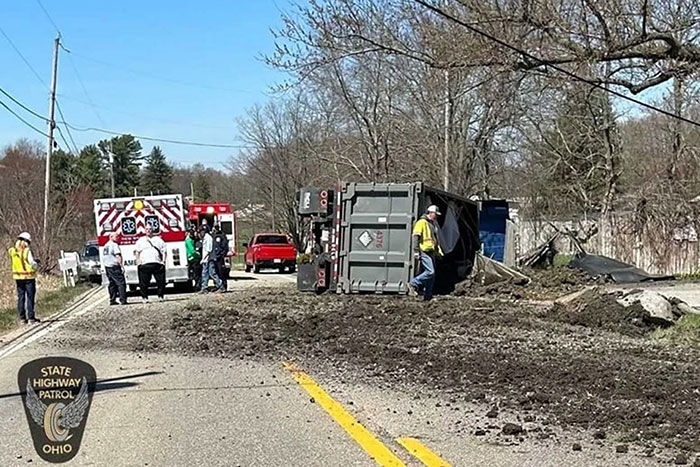 fascinating photos from online - toxic soil truck crash - State Highway Patrol C Ohio