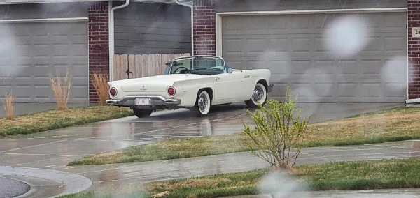 “My neighbor left his Thunderbird outside with the top down. It’s pouring.”