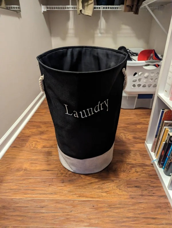 “My wife told me to bring down the black and white laundry basket. I brought this down and she got annoyed that I brought the wrong one.”