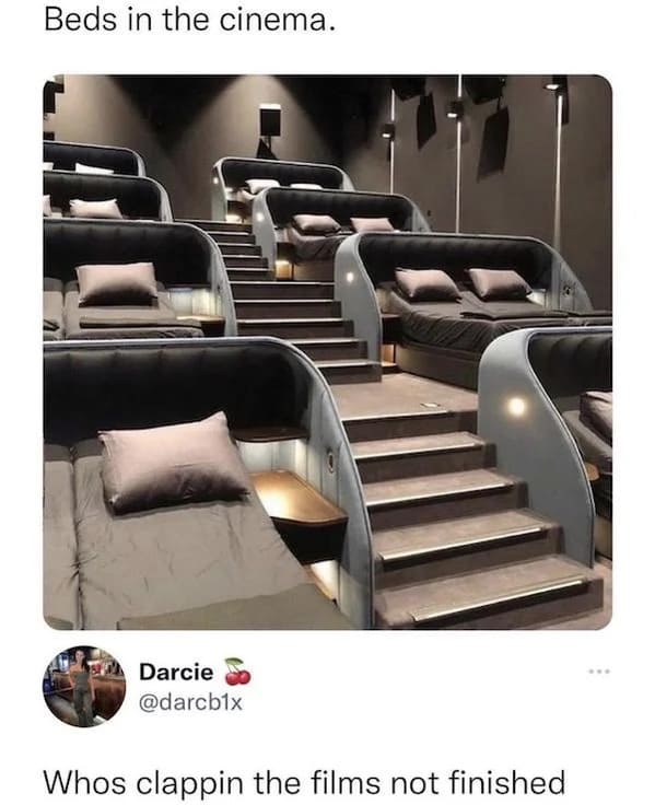 brutal comments - studio nocc - Beds in the cinema. Darcie Whos clappin the films not finished